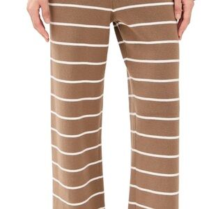 La Ligne Brown and White Striped Leo Straight‎ Leg Sweatpants